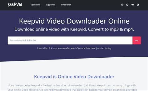 KeepVid Downloader.